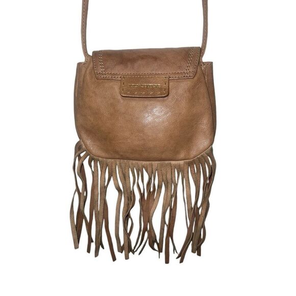 Juicy Couture Brown Goat Leather Fringe Crossbody Purse - Picture 2 of 13